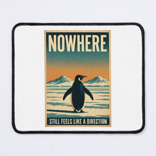 Item preview, Existential Penguin - Retro 70s Vintage Sunset Style designed and sold by GrumpySableye.