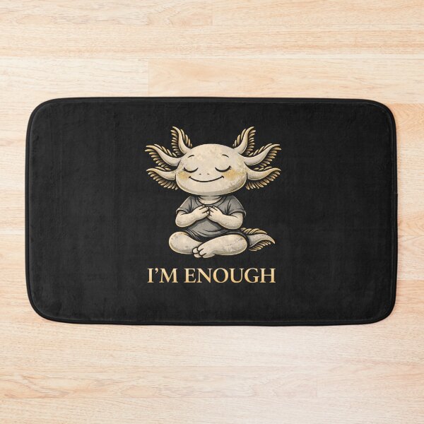 Item preview, I’m Enough – Luxury Monochrome Axolotl Gold Serif Design designed and sold by ColorSplash123.