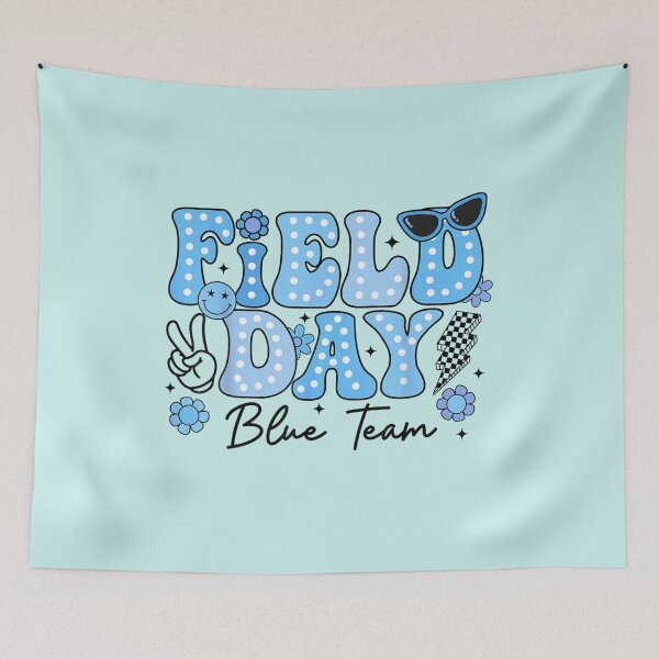 Item preview, Cute retro typography design celebrating field day blue team spirit designed and sold by StanaLuis.