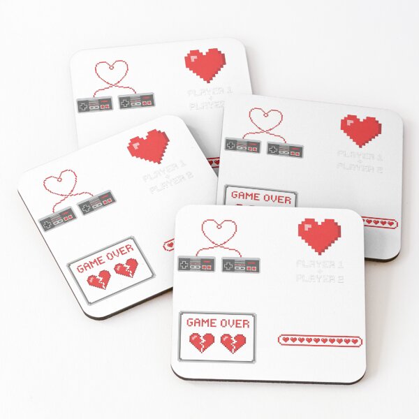Item preview, Retro Pixel Art Valentine Gaming Set designed and sold by NonditStudio.