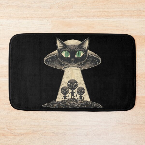 Item preview, Cosmic Cat Overlord – Alien Abduction Art designed and sold by KapiPrint.