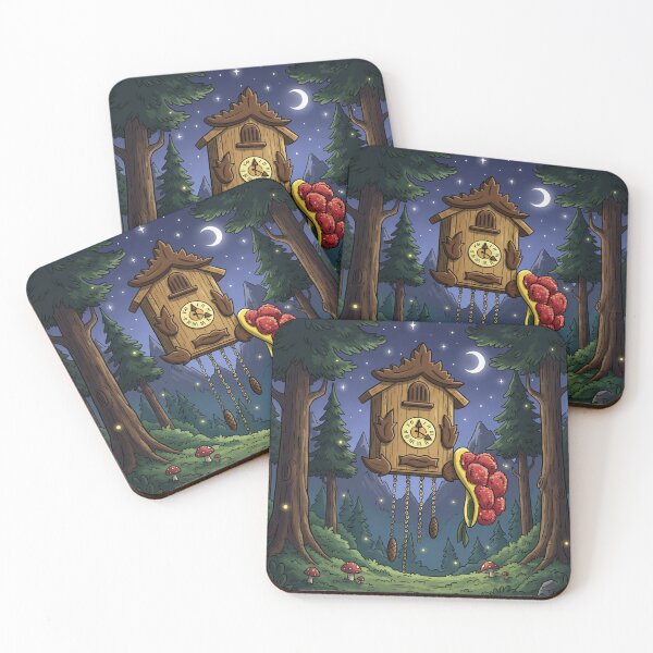 Item preview, Magical Forest Clock - Kuckucksuhr im Zauberwald - Schwarzwald Nacht designed and sold by iL PhotoArt Germany.