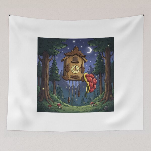 Item preview, Magical Forest Clock - Kuckucksuhr im Zauberwald - Schwarzwald Nacht designed and sold by iL PhotoArt Germany.