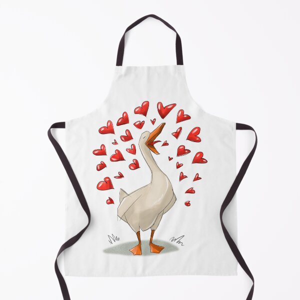 Item preview, Duck sings with love and hearts around in a bright and cheerful setting during the daytime designed and sold by Ms. Iryna.