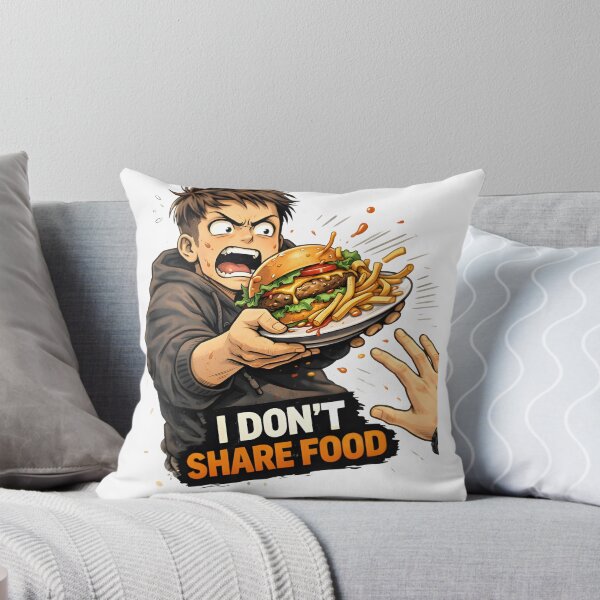 Item preview, I Don’t Share Food – Funny Food Meme Cartoon Design designed and sold by Snackwear Apparel.