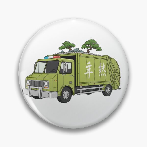 Item preview, Zen Garden Garbage Truck - Retro Illustrative Japanese Nature Trash Truck Art designed and sold by octozap.