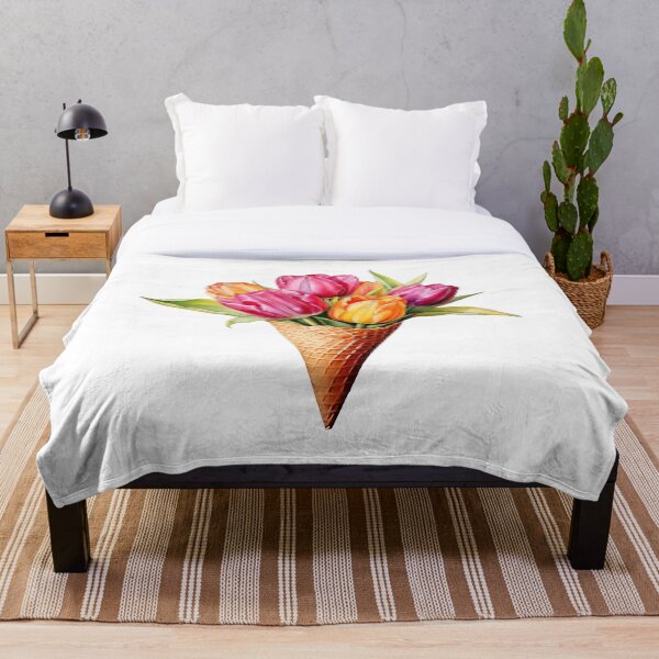 Item preview, Tulipanes de acuarela en cono de helado designed and sold by Rutvain.