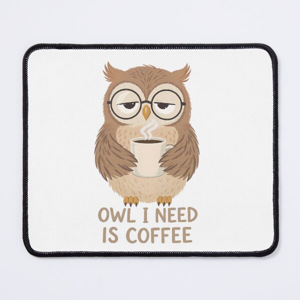 Item preview, Tired Owl Coffee Addict - Funny Retro Owl I Need Is Coffee designed and sold by etuvibes.