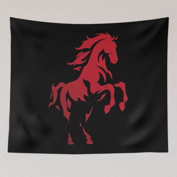 Item preview, Red Horse Silhouette On Black designed and sold by EdvvinStudios.