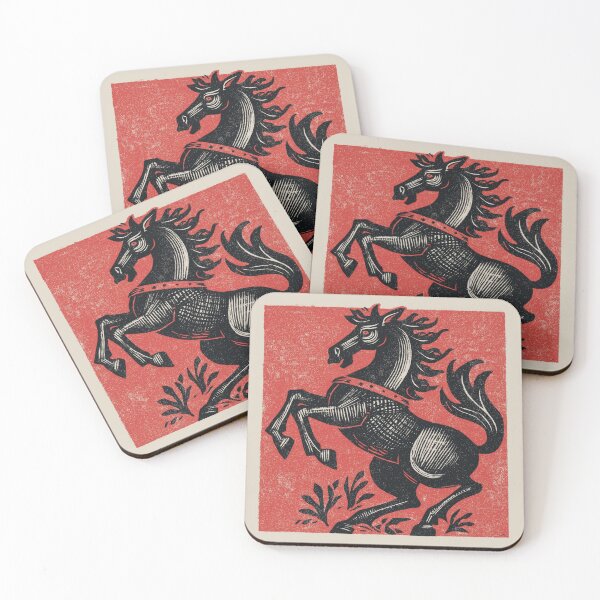 Item preview, Bold Horse Against Red Field designed and sold by EdvvinStudios.