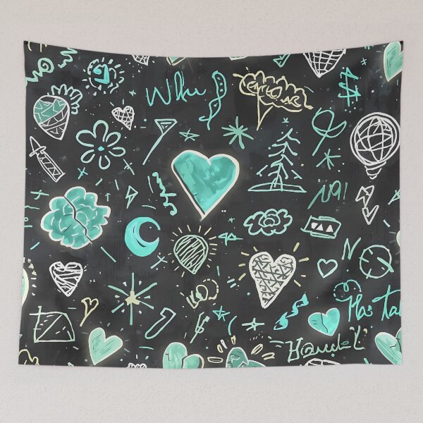 Item preview, Emotional Watercolor Doodle Pattern designed and sold by ShopSpire.