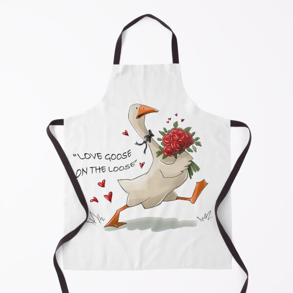 Item preview, Goose carries roses and runs while expressing love in a playful setting designed and sold by Ms. Iryna.