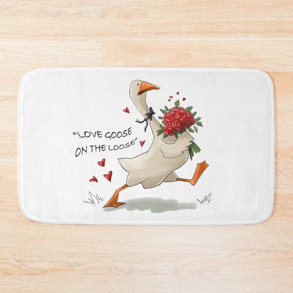Item preview, Goose carries roses and runs while expressing love in a playful setting designed and sold by Ms. Iryna.