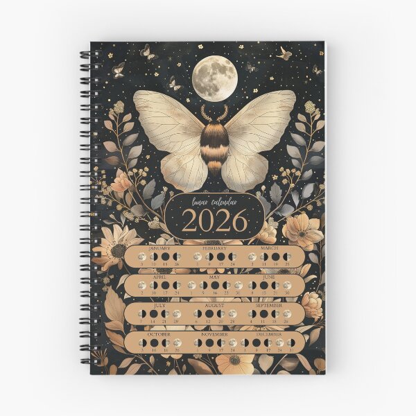 Item preview, Lunar Calendar 2026 Moth Boho Style designed and sold by Thunderg1rl.