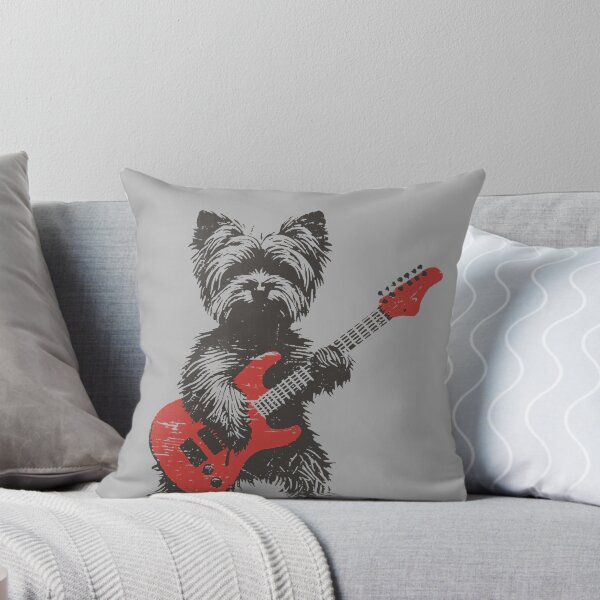 Item preview, Vintage Yorkie Rock Funny Dog Playing Guitar Rock Style designed and sold by GreggRoss.