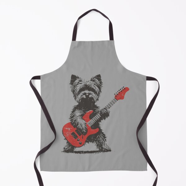 Item preview, Vintage Yorkie Rock Funny Dog Playing Guitar Rock Style designed and sold by GreggRoss.