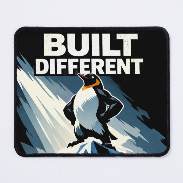 Item preview, Built Different Penguin | Motivational Quote Mountain Graphic designed and sold by Bmd4Fitness.