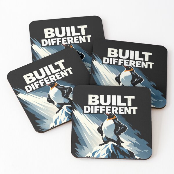 Item preview, Built Different Penguin | Motivational Quote Mountain Graphic designed and sold by Bmd4Fitness.