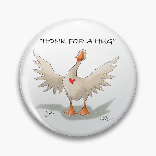 Item preview, Honk for a hug as a cartoon goose spreads its wings with a heart on its chest in a playful drawing designed and sold by Ms. Iryna.