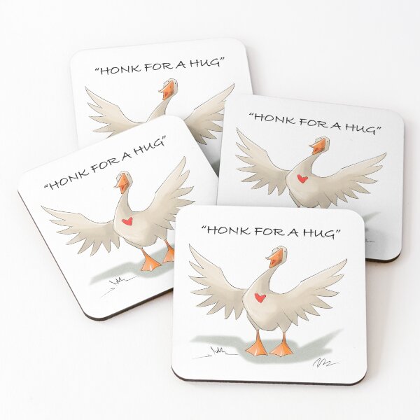 Item preview, Honk for a hug as a cartoon goose spreads its wings with a heart on its chest in a playful drawing designed and sold by Ms. Iryna.