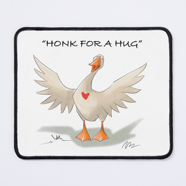 Item preview, Honk for a hug as a cartoon goose spreads its wings with a heart on its chest in a playful drawing designed and sold by Ms. Iryna.