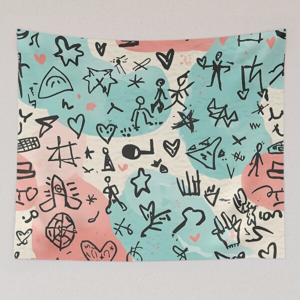 Item preview, Floating Doodle Symbols Pattern designed and sold by ShopSpire.