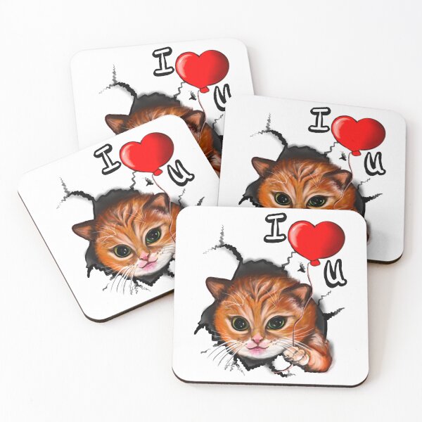 Item preview, Cute Kitten Bursting Through Wall 3D Illusion | Valentines Day Cat Lover Gift designed and sold by Artonmytee.