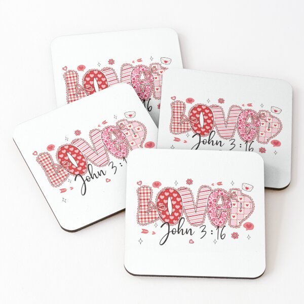 Item preview, Loved John 3:16 Christian Bible Verse Valentine Heart Pattern designed and sold by RannaHile.