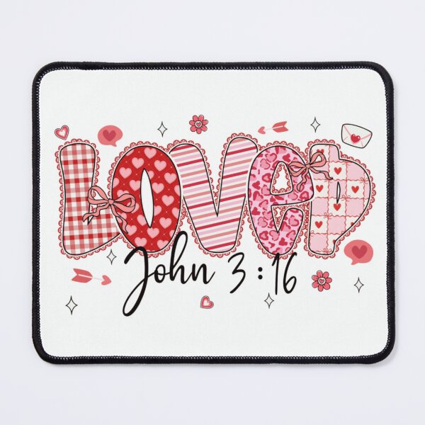 Item preview, Loved John 3:16 Christian Bible Verse Valentine Heart Pattern designed and sold by RannaHile.