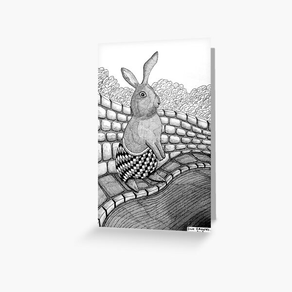 267 - BUNNY - DAVE EDWARDS - INK - 2018 Greeting Card