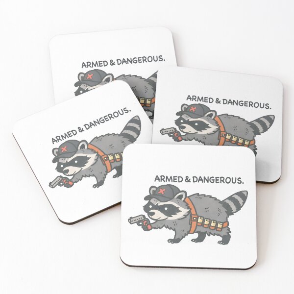 Item preview, Armed and Dangerous Raccoon – Cute Funny Animal Illustration designed and sold by Senkov.