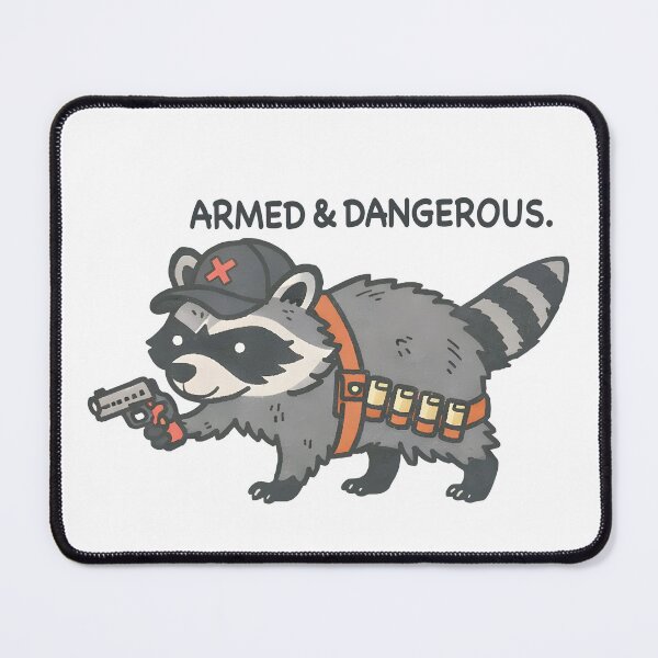 Item preview, Armed and Dangerous Raccoon – Cute Funny Animal Illustration designed and sold by Senkov.