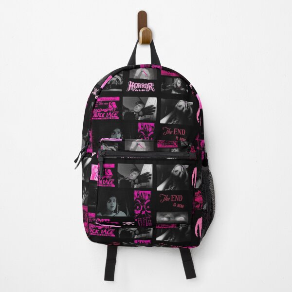 Item preview, Punk Horror Movie Collage - Pink & Black Vintage Horror Art designed and sold by SpookyShadesLab.