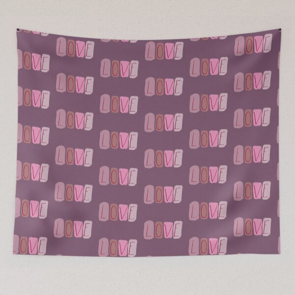 Item preview, Simple Hand Lettered Love on Painted Rectangles designed and sold by Clare Walker.
