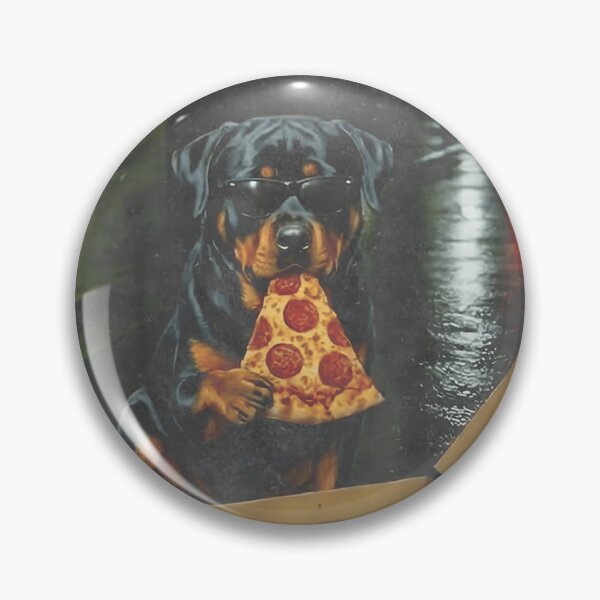 Item preview, Cool Rottweiler Dog Wearing Sunglasses Eating A Large Slice Of Pepperoni Pizza designed and sold by DienesAngele.