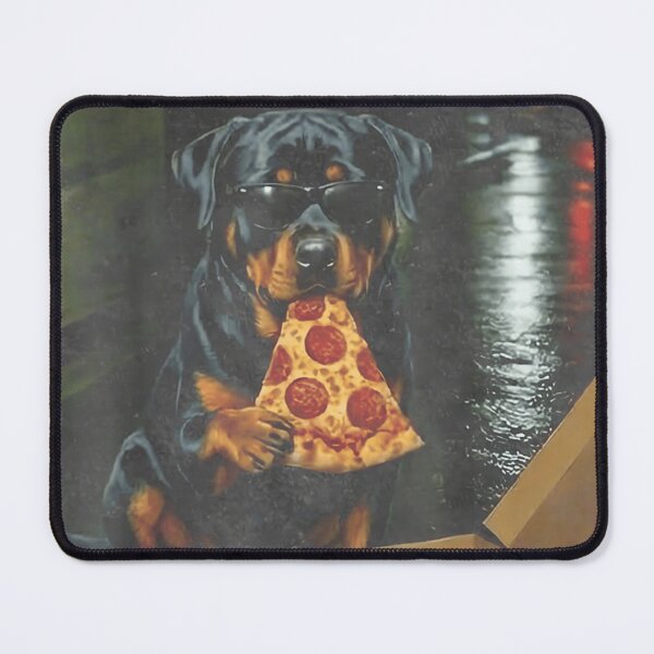 Item preview, Cool Rottweiler Dog Wearing Sunglasses Eating A Large Slice Of Pepperoni Pizza designed and sold by DienesAngele.