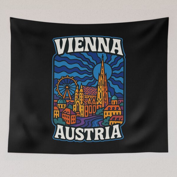 Item preview, Vienna Austria Europe Trippy Art Travel designed and sold by TomFrontierArt.