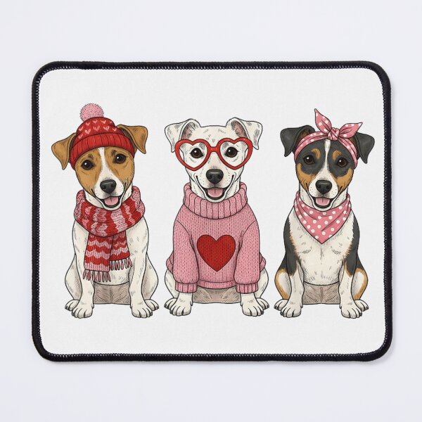 Item preview, Three Cute Puppies Wearing Winter Sweaters And Heart Glasses designed and sold by RenettaFunky.