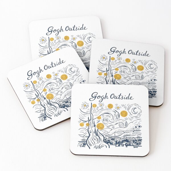 Item preview, Gogh Outside Funny Art Pun Starry Night Sky Landscape designed and sold by RenettaFunky.