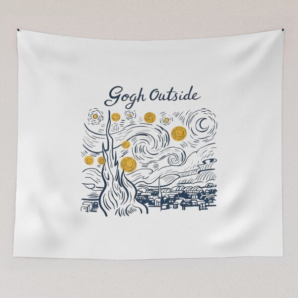 Item preview, Gogh Outside Funny Art Pun Starry Night Sky Landscape designed and sold by RenettaFunky.
