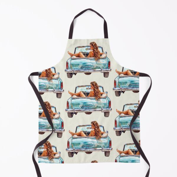 Item preview, Wind in her hair, blonde woman in a vintage convertible designed and sold by LiskoDesign.