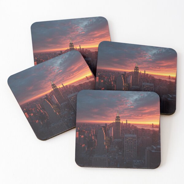 Item preview, New York City Skyline at Sunset - Golden Hour Digital Art designed and sold by M.Store.