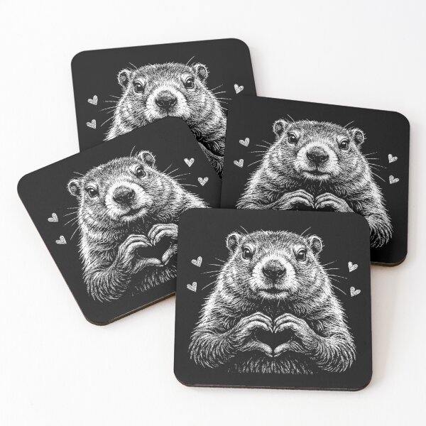 Item preview, Cute Realistic Groundhog Making Heart Shape With Paws Art designed and sold by RenettaFunky.