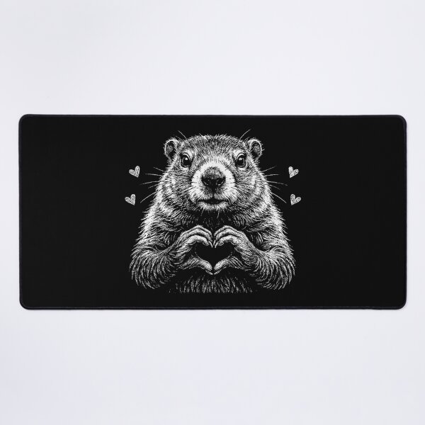 Item preview, Cute Realistic Groundhog Making Heart Shape With Paws Art designed and sold by RenettaFunky.