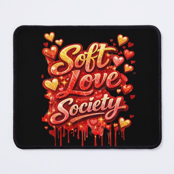 Item preview, Soft Love Society Red And Gold Glitter Heart Typography designed and sold by RenettaFunky.