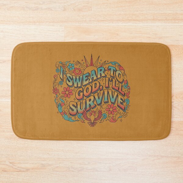 Item preview, Vintage Groovy Motivational Lettering Design with Phoenix and Flowers designed and sold by sing-it-out.