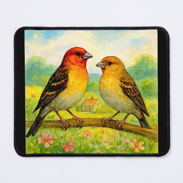 Item preview, Colorful Finch in Blooming Countryside designed and sold by Helios Be. Lavsh.