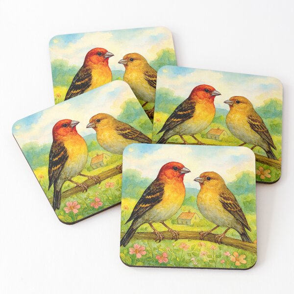 Item preview, Colorful Finch in Blooming Countryside designed and sold by Helios Be. Lavsh.