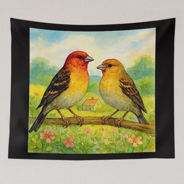 Item preview, Colorful Finch in Blooming Countryside designed and sold by Helios Be. Lavsh.