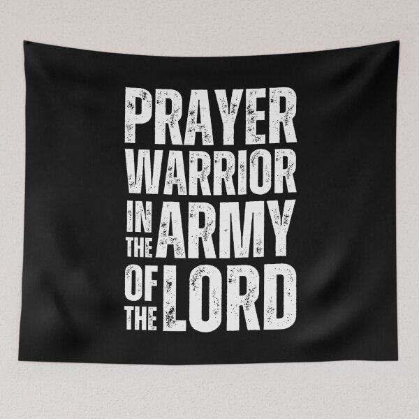 Item preview, Prayer Warrior in the Army of the Lord Christian Design for Faith‑Driven Believers White Distressed Font designed and sold by GFamilyC.